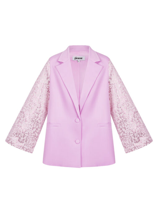 Blazer met panter mouwen roze - Afbeelding 2