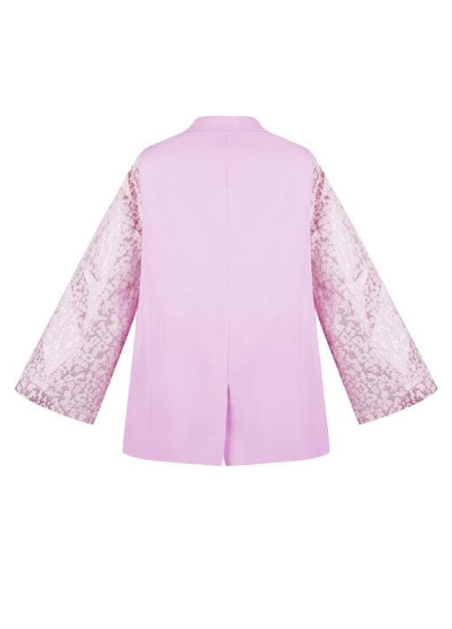 Blazer met panter mouwen roze - Afbeelding 3