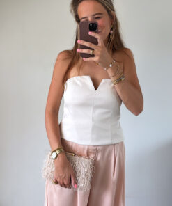 Strapless top creme