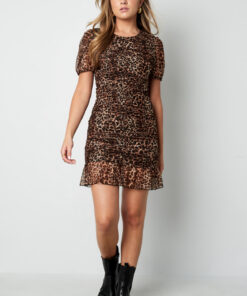 Luipaard dames jurk bruin