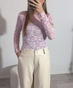 Kanten dames top lichtroze