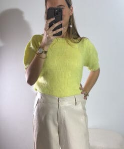 Gele damestrui met korte mouwen