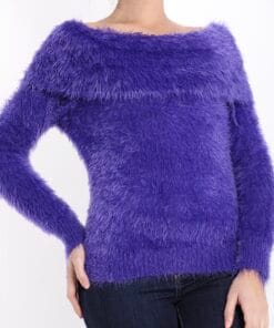 Alternative view of Paarse off-shoulder damestrui