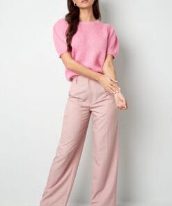 Roze damestrui met korte mouwen