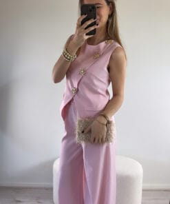 Alternative view of Roze damespak met gouden knopen