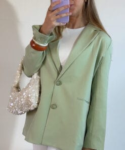 Alternative view of Groene oversized blazer