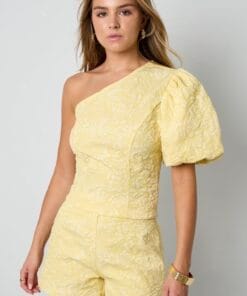 Gele Off-Shoulder Top – Stijlvol & Vrouwelijk