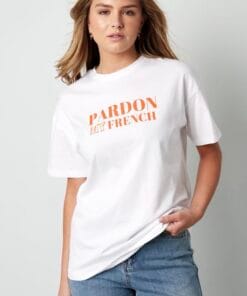 Oversized t-shirt wit/oranje 🧡