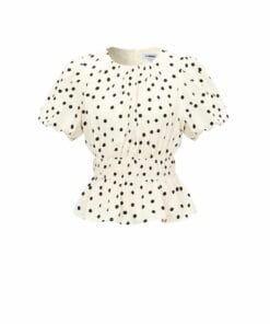 Alternative view of polka dot blouse zwart/wit